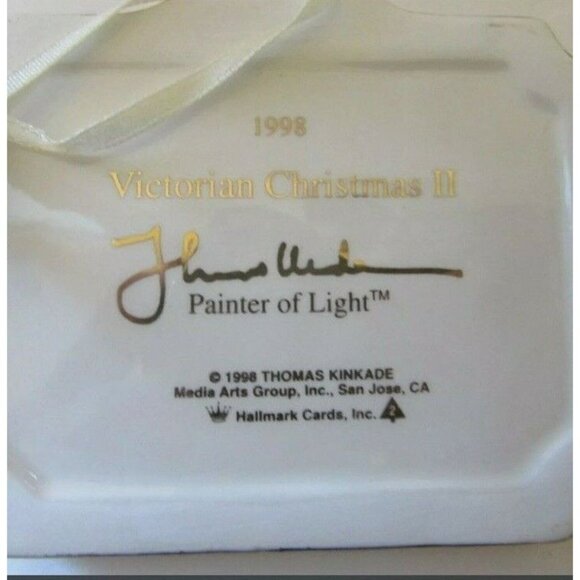 Ornament Hallmark Keepsake Ceramic Victorian Christmas II Thomas Kinkade 1998 - Picture 3 of 8